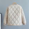 Herbst Winter High-End Rundhals Damen Cord Patchwork Diamantgesteppter Baumwollgepolsterter Mantel Locker Warme Steppjacke