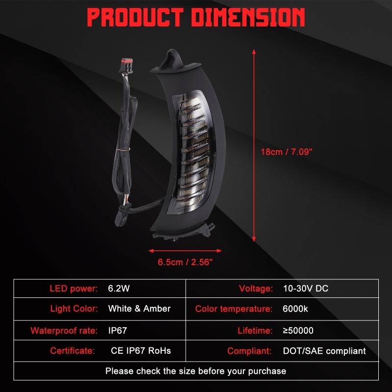 2Pcs/set Motorcycle Turn Signal Side Light LED Side Marker Signal Lamp Fits For Harley Road Glide