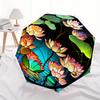 Stained Lotus Pond  DecorUmbrella, Portable 3-Fold Compact Umbrella for Men & Women ES52