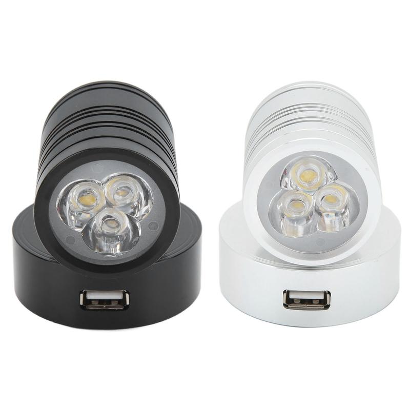 Interior Reading Spotlight LED RV Reading Light Adjustable Chrome Aluminum Alloy 90° Rotatable 10‑30V 3W for Campers