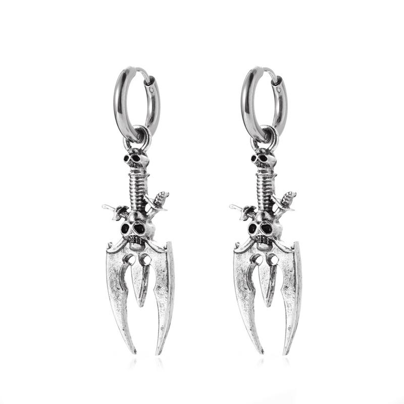 

Gothic Exaggeration Skull Earrings For Men And Women Personality Punk Couple Earrings Fashion Halloween Jewelry Gifts 1