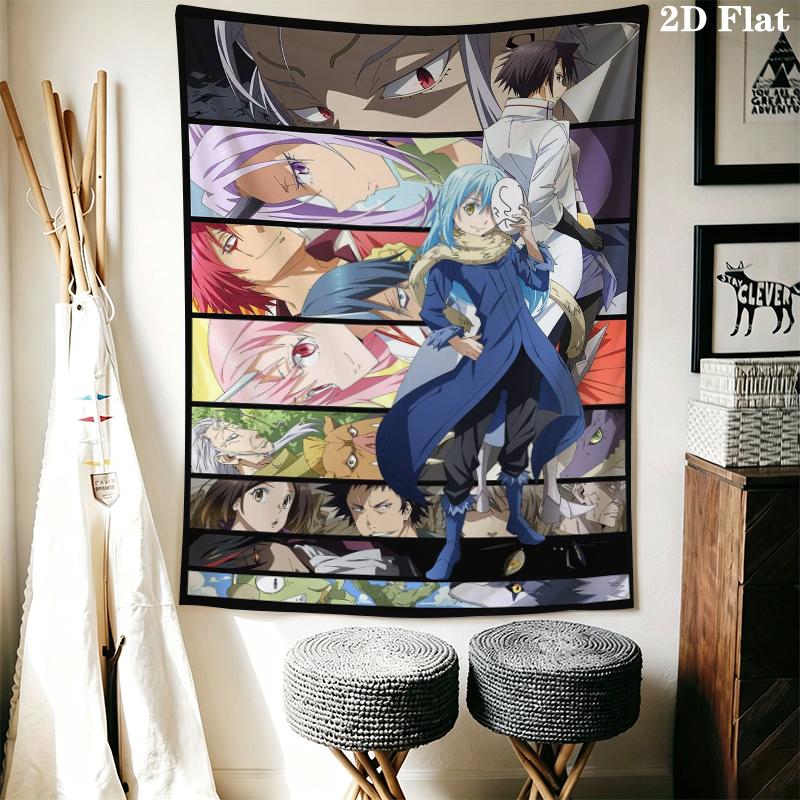 That Time I Got Reincarnated as a Slime Wall Tapestry Aesthetic Wall Hanging Printed Fabric Blanket Decorative Tapestries for Bedroom Living Room Home