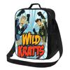 Muster Logo Wild Kratts Isolierte Lunchtasche Damen Picknick Aufbewahrung Lebensmittelboxen Auslaufsicherer Behälter Kühltasche Thermos-Lunchbox Tragetasche