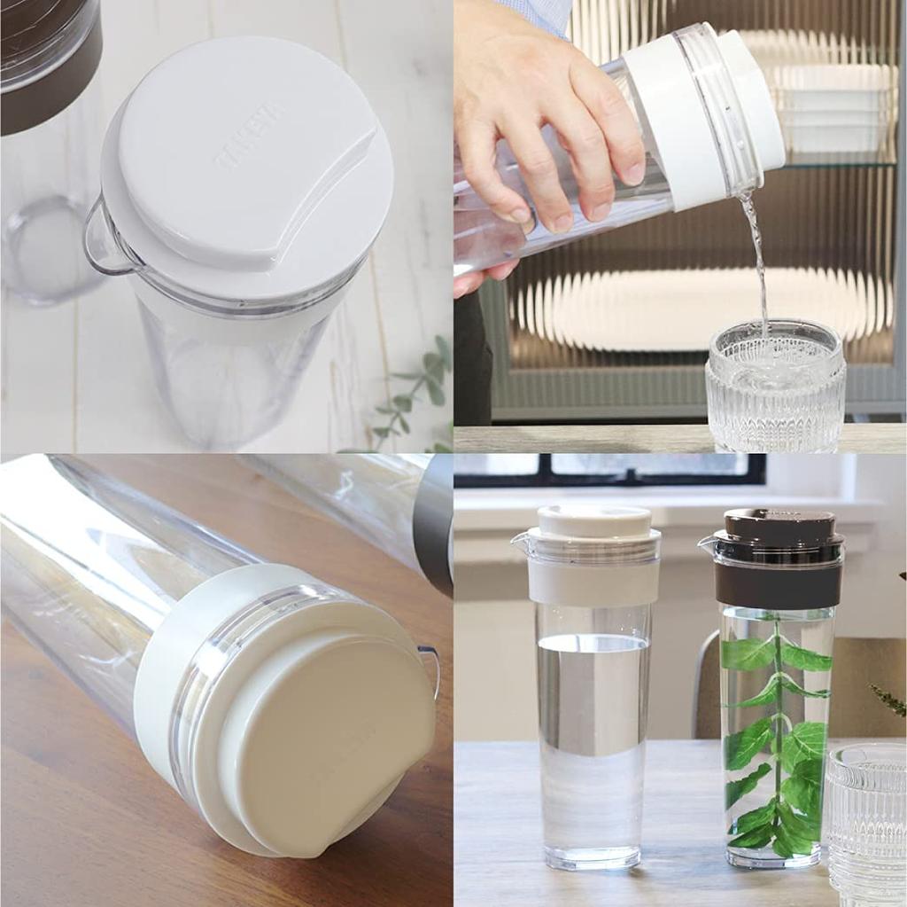 Takeya Official Cold Water Bottle Pot Set of 2 FRESHLOK Slim Jug Horizontal Cold Water Bottle Heat Resistant Boiling Water Hot 1100ml Bottle Pot