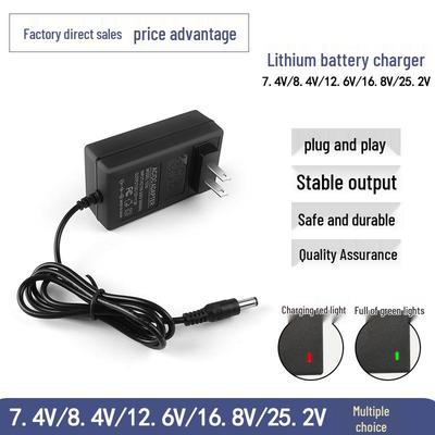 Multi-Voltage Lithium Battery Charger: 12.6V 2A, 8.4V 1A, 16.8V 2A, 21V 1A, 25.2V 1A, 29.4V 1A