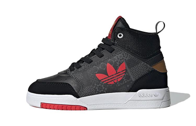 

Adidas Originals Drop Step Casual Abrasion Resistant High top Kids Skateboarding Shoes Black Gray GY2027 28