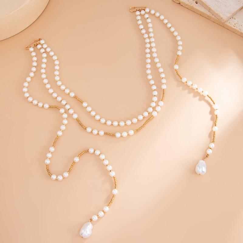 Stilvoller Perlenquasten Halsketten-Brosche mit Kunstperlen Modische Bekleidungsaccessoires für Partys und die Arbeit