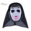 Realistic Horror Skeleton Masque Halloween Ghost Full Face Masque, Screaming with Scary Hood, Costume Accessory for Cosplay Party, Haunted House Props