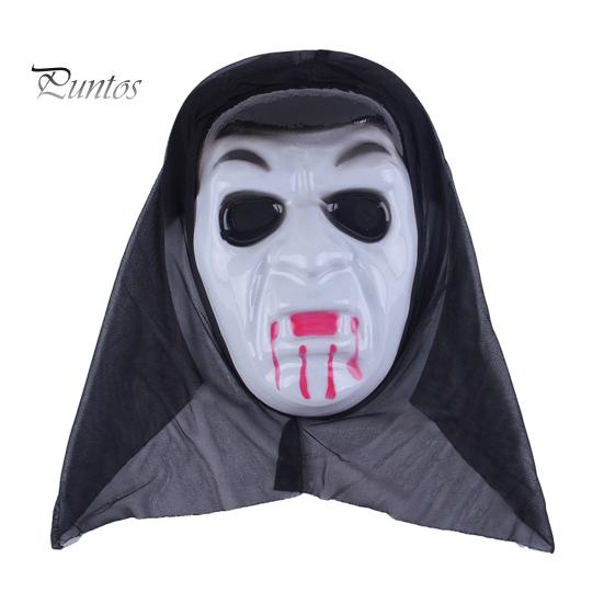 Realistic Horror Skeleton Masque Halloween Ghost Full Face Masque, Screaming with Scary Hood, Costume Accessory for Cosplay Party, Haunted House Props