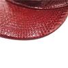 Crocodile Grain Hip Hop Baseball Cap with Rhinestone PU Leather Brim