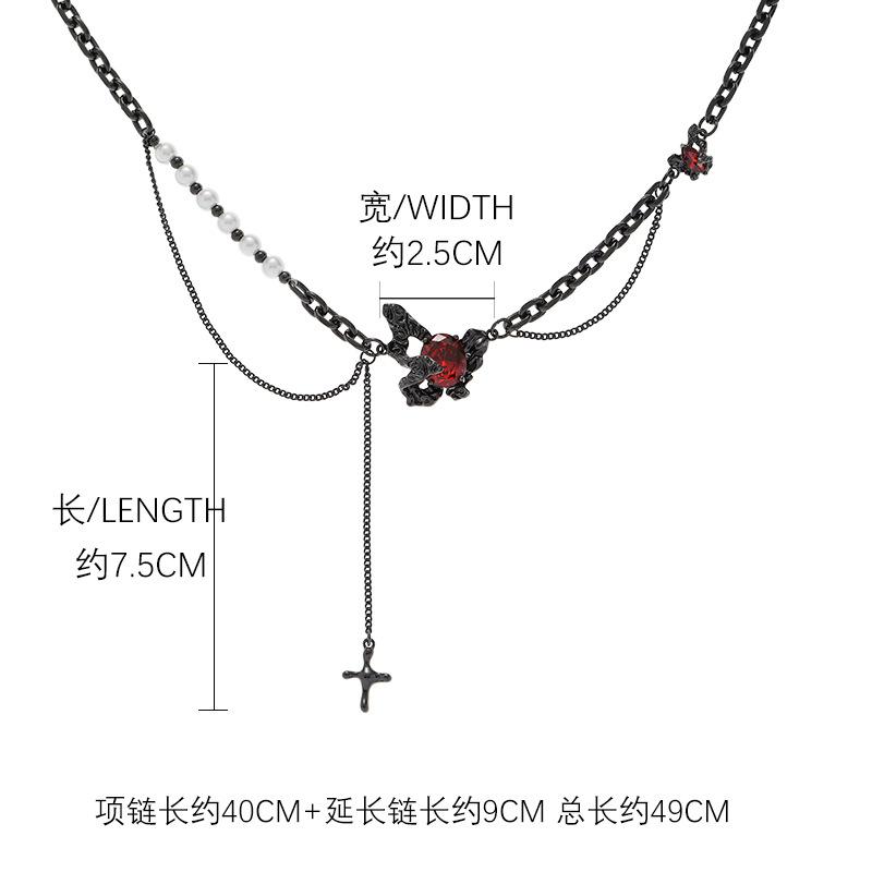 Dark Butterfly Pearl Necklace Women s Versatile Design Collarbone Chain Exquisite New Year ins Sweater Chain Unique