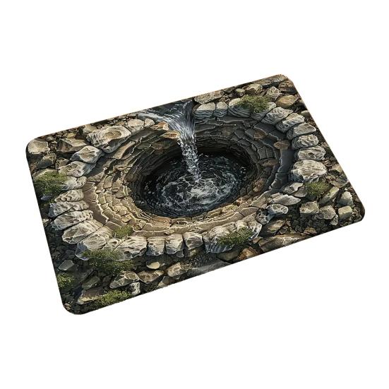 Optical Illusion Rug Non-Slip 3D Visual Trap Floor Mat Bottomless Hole Design Doormat for Entrance Living Room Playroom Office