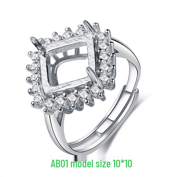 Silver-Plated Adjustable Ring Setting for Women - Multiple Sizes Available