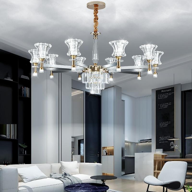 Living Room Chandelier Modern Simple Atmosphere Light Luxury Smart Crystal Light