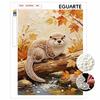 Frameless DIY Pearl Bead Painting Kit Otter Pattern Creative Relaxing Craft Canvas Home Decor Adult Gift