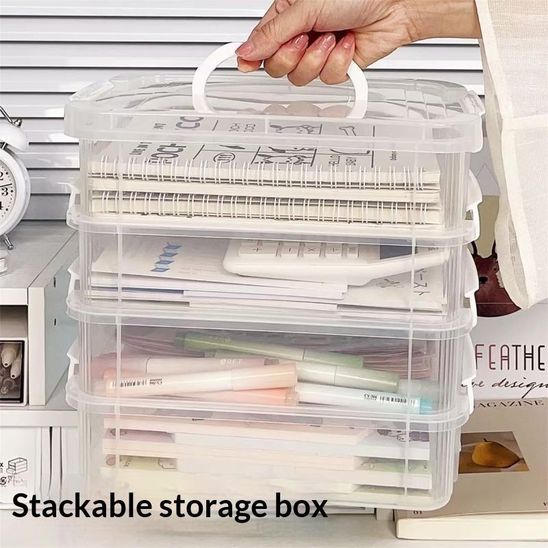 4-Schichtige Transparente Kunststoff-Aufbewahrungsbox Abdeckung Unterteilte Schubladen-Aufbewahrungsbox Baustein-Aufbewahrungsbox Tragbare Aufbewahrungsbox