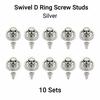 10pcs Matte D Ring Rotatable Stud Rivets Screws Fashion Stud Screw Kit  Wallet