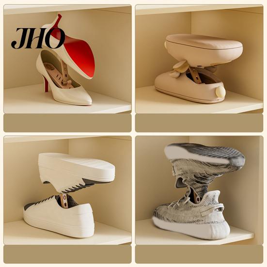 Shoe Stacker Organizer Adjustable 3-Level Holder with Aroma Box Space Saving Storage Solution Shoes Stacking Rack for Cabinet Organization Height