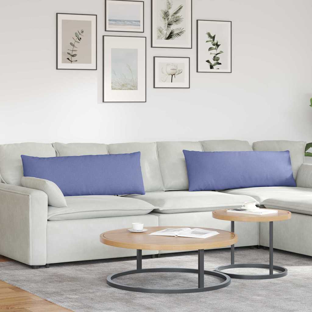 Sofa Cushions 2 Pcs Denim Blue 120 X 40 Cm Fabric