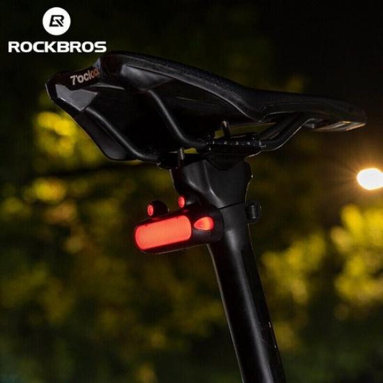 NEW RockBros Cycling Taillights USB Recharge Back light Seatpost Rear Bike Light