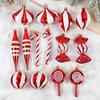 14pcs/set Lollipop Xmas Tree Hanging Pendants Red Christmas Tree Hanging Ornaments  Party