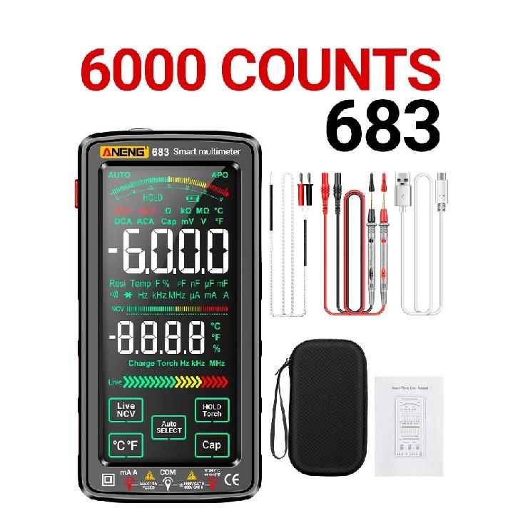 ANENG 681/682/683 Pro 6000 Count Voltage Tester Current Meter Rechargable Digital Multimeter Non-contact Electric Measuring Tool
