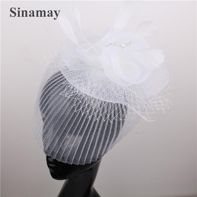 European And American Black Top Hat Popular Hemp Yarn Banquet Mesh Top Hat Bride Feather Hairpin
