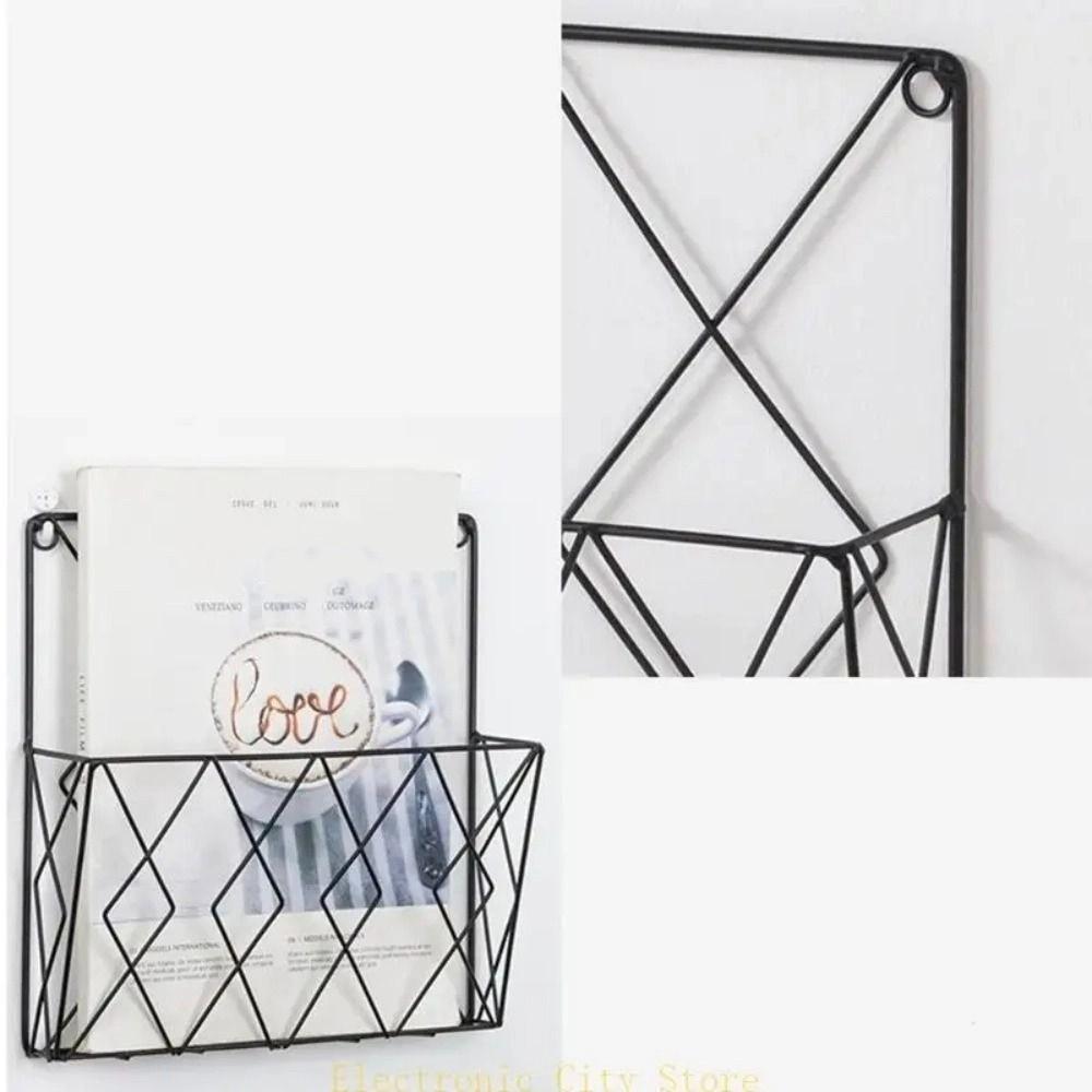 Metal Wall Files Folder Iron Wire Door Hanging Organizers Bookshelf Tabletop Display Stand  Office