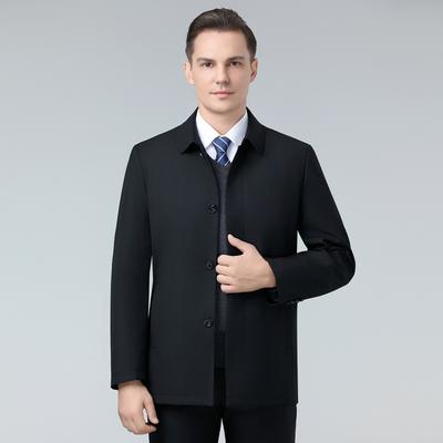 Neue Daunenjacke für Herren Winter Mid-Length Stil Kann Herausgenommen Werden Innere Futter Papas Kleidung Business Revers Thermojacke
