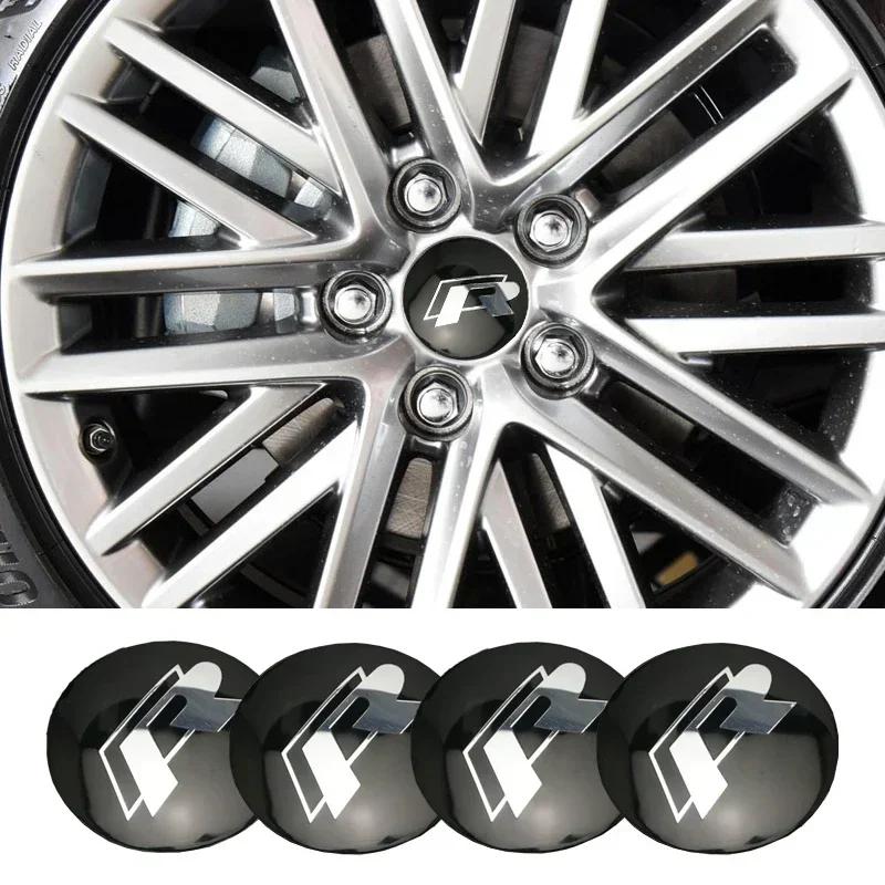 

Car For Volkswagen VW 4Pcs 56mm Car Wheel Stickers Center Hub Cap Car Emblem Badge Decal For Volkswagen GTI R-Line R Polo T5 Go