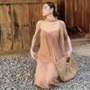 2026 European and American style summer new women's clothing solid color loose street fashion one-word collar tube top dress women