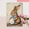 Vintage Easter Bunny Metal Tin Sign Wall Art Decor