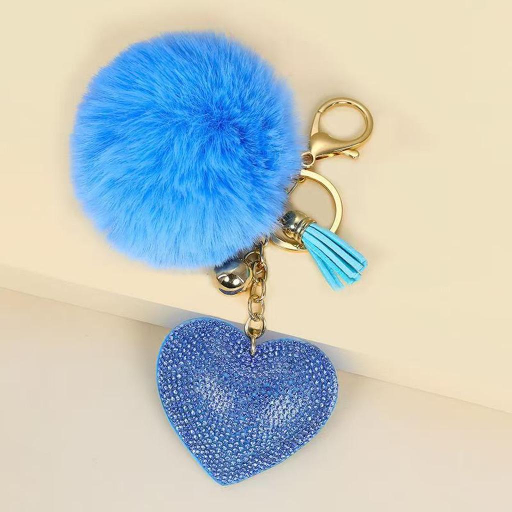 Heart-shaped Pom-pom Keychain Pendant, A Creative And Cute Charm That Can Be Hung Bags And Mobile Phones.