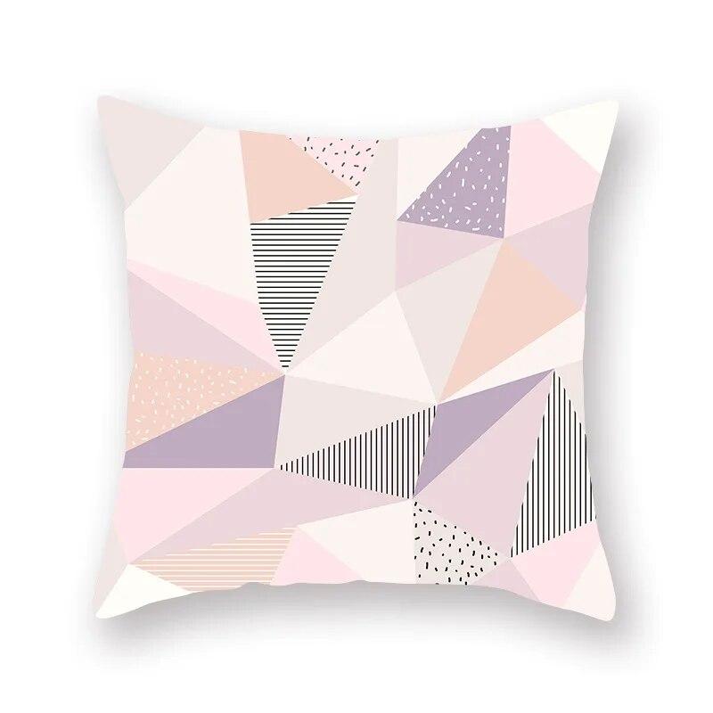 Nordic Simple Pink Geometric Printing Pattern Cushion Cover Home Living Room Sofa Decorative Pillow Pillow Cover 45*45cm