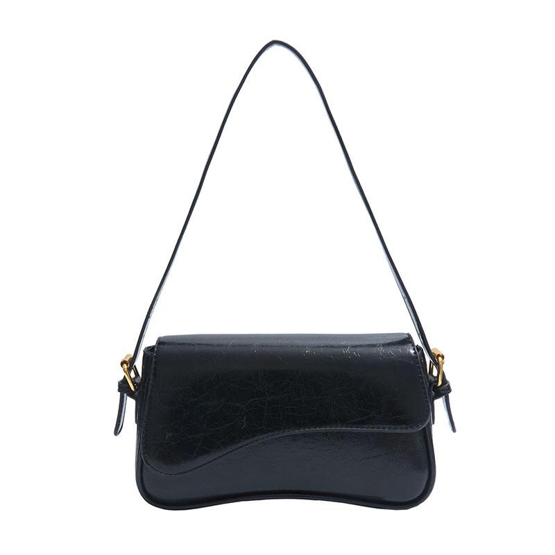 Fashion bag women's new retro autumn shoulder armpit bag commuter messenger solid color small square bag tide