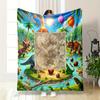 Vintage World Map Design Warm Blanket, Flannel Blanket for Bedroom, Living Room, Sofa, and Nap Sofas