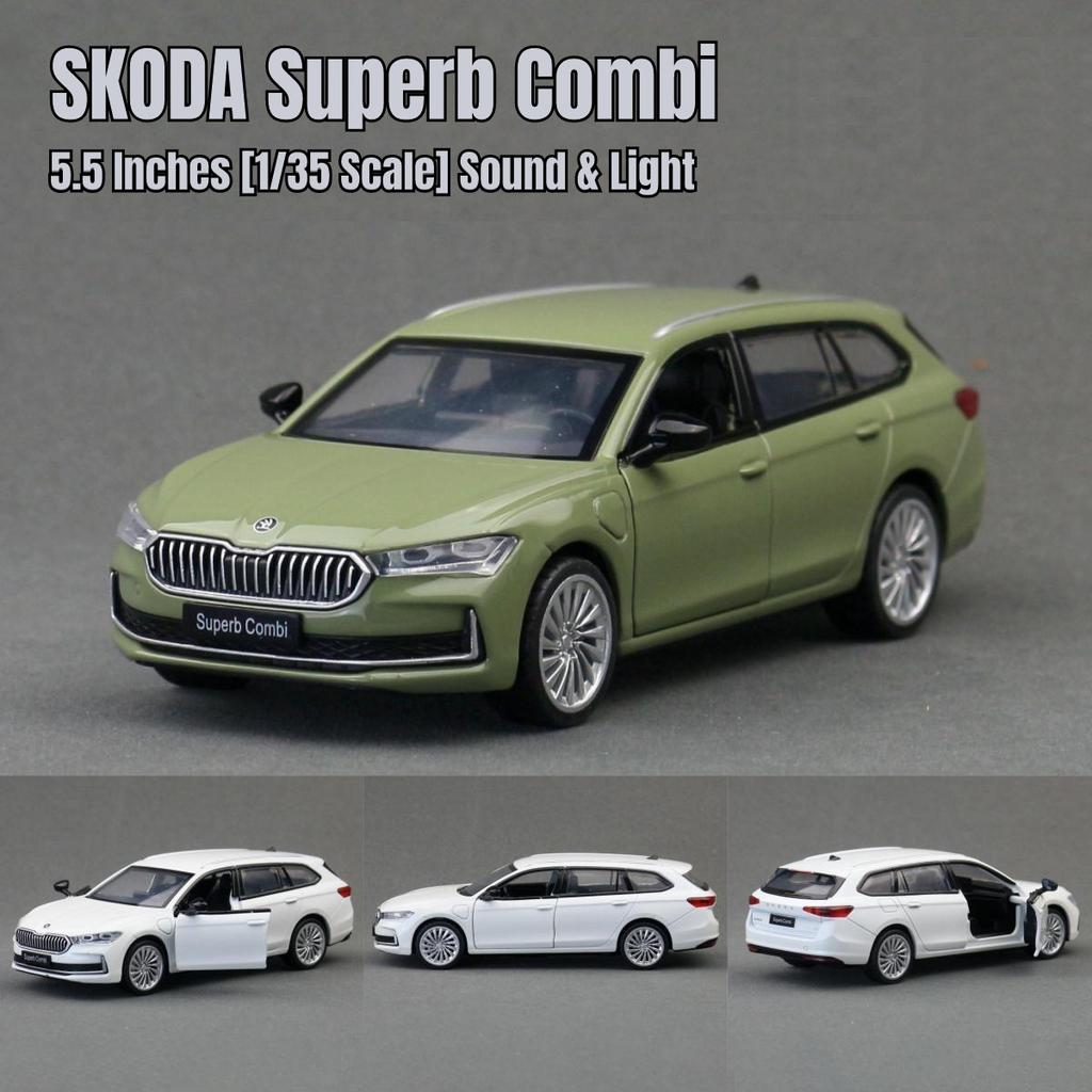 AAABW1 1:35 Skoda Superb IV Combi Leichtmetall Auto Modell Sound und Licht Kinderspielzeug Sammlerstücke Geburtstagsgeschenk