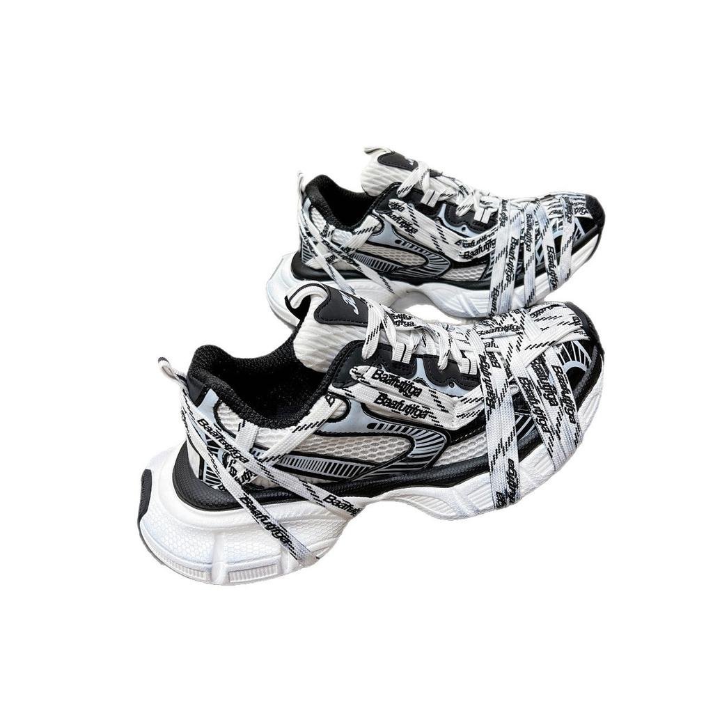 2025 spring and summer new dad shoes female spider straps one pedal thick sole heightening casual fried street sports couple shoes