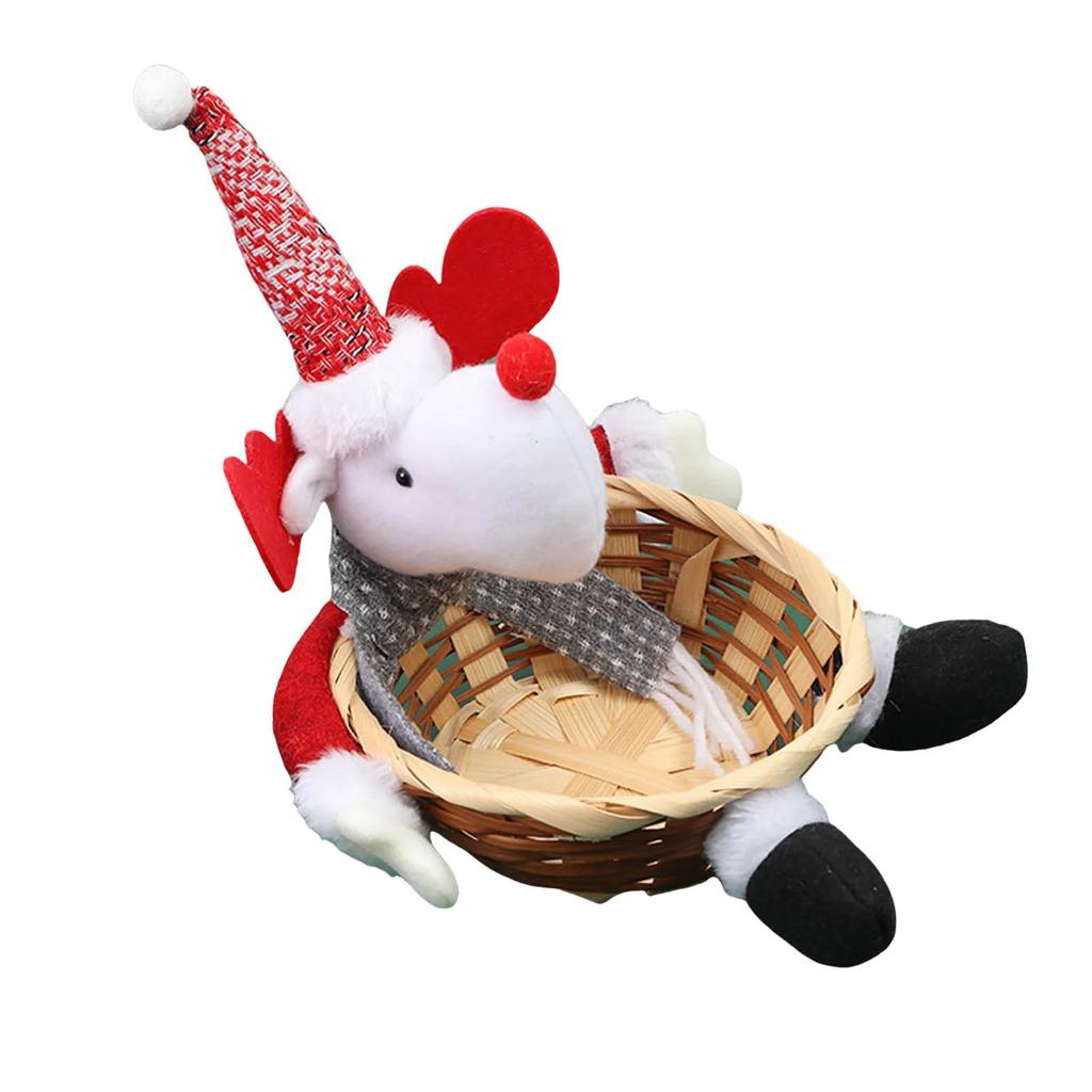 Decorazione Casa Boho 1 pz Cestino Porta Caramelle di Natale Babbo Natale Pupazzo di Neve Ciotola per Caramelle Cestino di Caramelle Navidad Decorazione per la Casa
