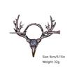 Gothic Cow Skull Hair Clip Moonstone Deer Horn Hairpin Women Hair Styling Accessory 1PC