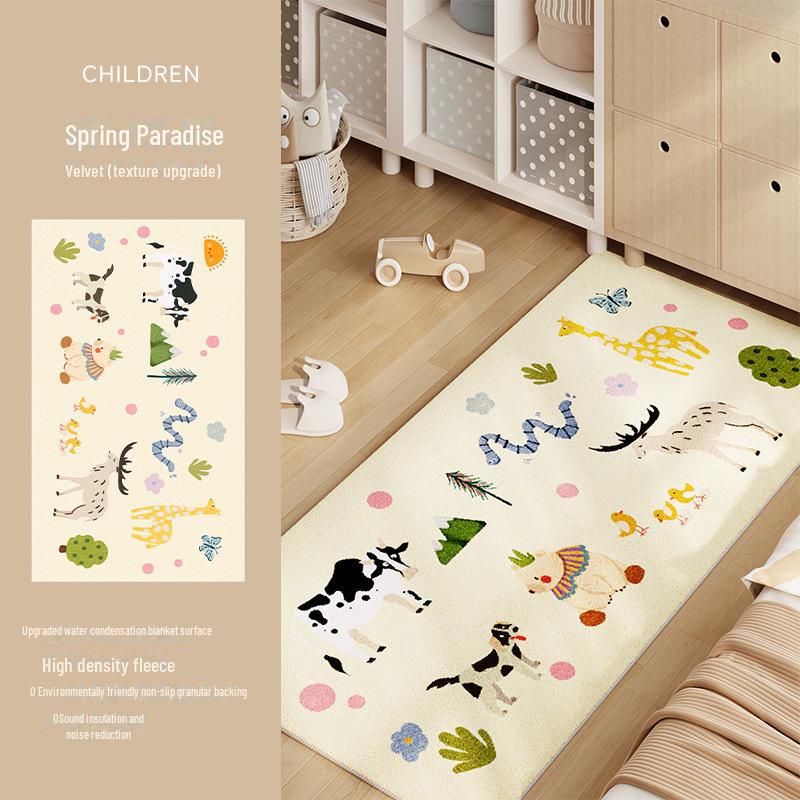 2024 Pokój Dziecięcy Kreskówkowy Koc Przyłóżkowy i Pogrubiona Mata Podłogowa