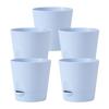 Set of 5 Self Watering Plastic Flower Pots 14 Cm Diameter for Succulents with Automatic Water Absorbing System