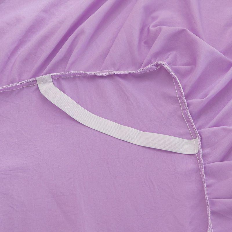 Solid Color Bed Skirt Full Package Anti Slip Bed Cover with Elastic All Season Dustproof Mattress Protector Non-Slip Bedding Set for Queen/King Size