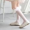 Sweet Style Mesh Dress Socks with Decorative Edge Accent for Toddler Girls Formal Event Under Knee Length Stockings