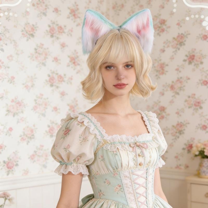 Realistic Foxes Tail And Ears Set For Women Cosplay Faux Furs Costume Headband and Tail Convention Role Play Accessories