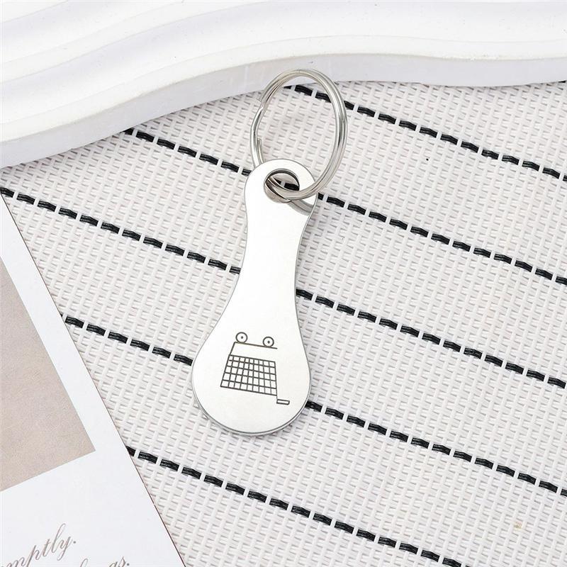 Fresh Portable Metal Universal 6 Piece Shopping Cart Disassembly Keychain Token Chip Supermarket Keychain
