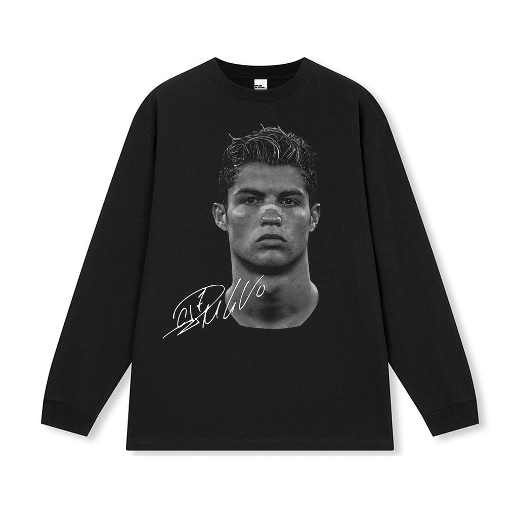 Cristiano Ronaldo Retro Distressed Heavyweight Cotton T-Shirt