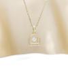 Elegant Love Lock Pendant Necklace for Women - High-End Luxury Clavicle Chain, Versatile Square Design