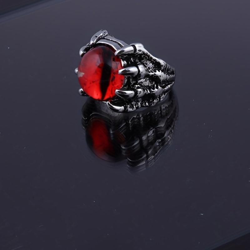 Elegant Adjustable Rings Vintage Festival Rings Wolf Claw Demons Eye Shape Finger Jewelry for Woman and Man Present