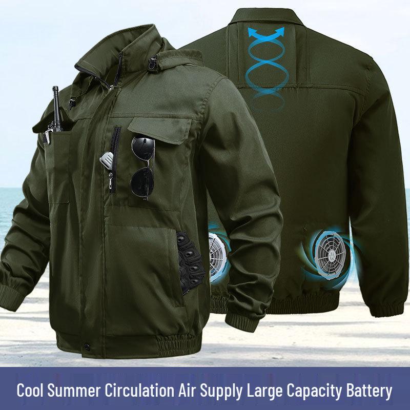 Summer Outdoor Cooling Fan Suit: Wear-Resistant, Dirt-Resistant, and Labor Protective 165 for 90-110 jin